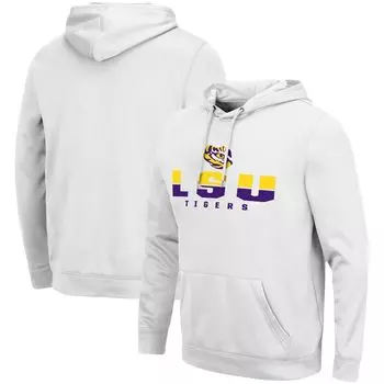 Мужской белый пуловер с капюшоном LSU Tigers Lantern Colosseum