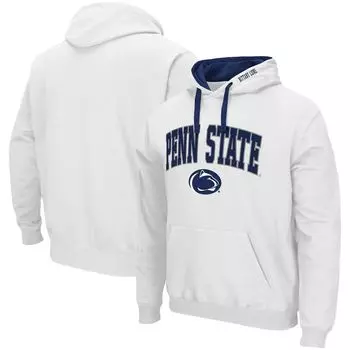 Мужской белый пуловер с капюшоном Penn State Nittany Lions Big & Tall Arch & Logo 2.0 Colosseum