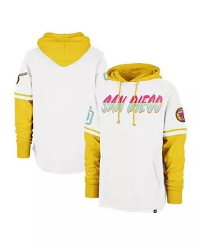 Мужской белый пуловер с капюшоном San Diego Padres City Connect Trifecta Shortstop '47 Brand