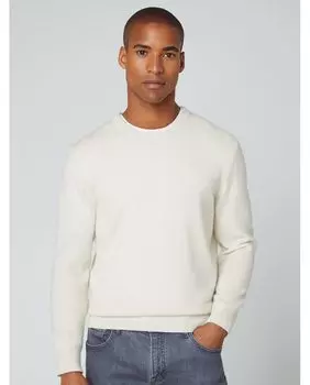 Мужской белый свитер с круглым вырезом Hackett, белый