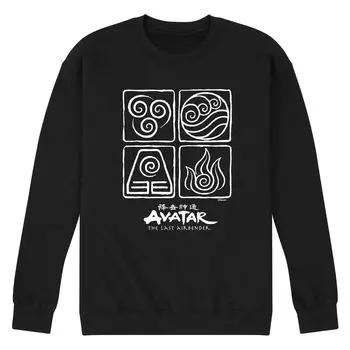 Мужской белый свитшот Avatar Four Elements Licensed Character