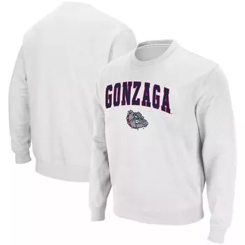 Мужской белый свитшот из твила Gonzaga Bulldogs Arch & Logo Tackle Colosseum