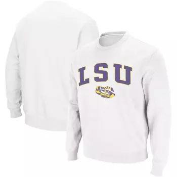 Мужской белый свитшот с круглым вырезом LSU Tigers Arch & Logo Colosseum