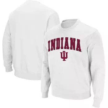 Мужской белый свитшот с круглым вырезом с логотипом Indiana Hoosiers Colosseum