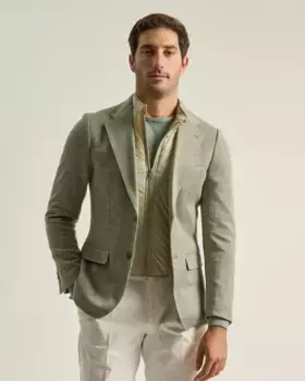 Мужской блейзер со съемным воротником зеленого цвета PuroEgo, светло-зеленый