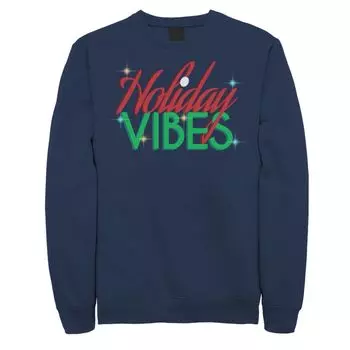 Мужской блестящий флисовый свитшот с круглым вырезом Holiday Vibes Licensed Character