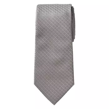 Мужской большой и высокий галстук Ks Signature Collection Kingsize, удлиненный классический галстук с геометрией KingSize, цвет Pale Grey Geo