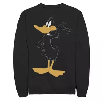 Мужской большой свитшот с изображением Даффи позирует из Looney Tunes Licensed Character