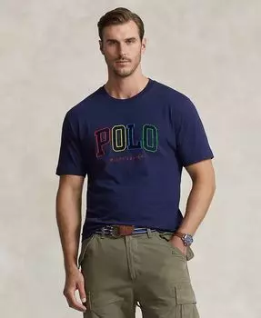 Мужской большой & Высокая футболка с логотипом Polo Ralph Lauren, цвет Cruise Navy