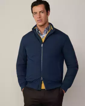 Мужской бомбер Heritage на молнии Hackett, темно-синий