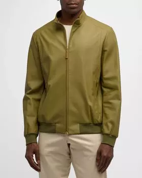 Мужской бомбер из кожи ягненка Stefano Ricci, цвет Green