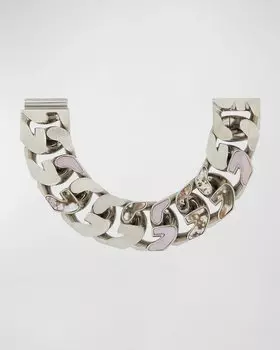 Мужской браслет-цепочка G со вставками из камней Givenchy, цвет Silvery