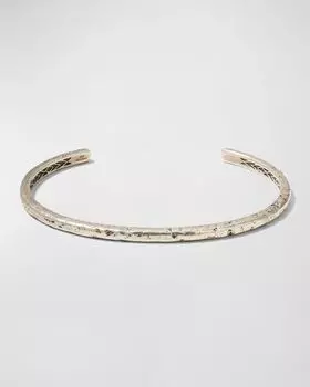 Мужской браслет-манжета из стерлингового серебра с потертостями John Varvatos, цвет Silver