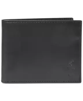 Мужской бумажник из гладкой кожи Passcase Polo Ralph Lauren, черный