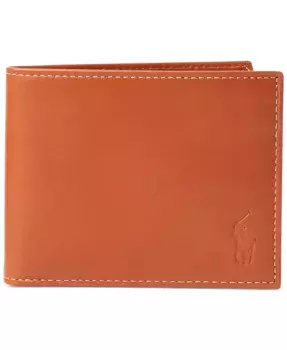 Мужской бумажник из гладкой кожи Passcase Polo Ralph Lauren, коричневый