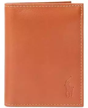 Мужской бумажник из полированной кожи Polo Ralph Lauren, коричневый