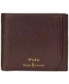 Мужской бумажник из шагрени Billfold Wallet Polo Ralph Lauren, коричневый