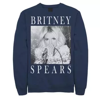 Мужской черно-белый свитшот с портретной вставкой Britney Spears Licensed Character
