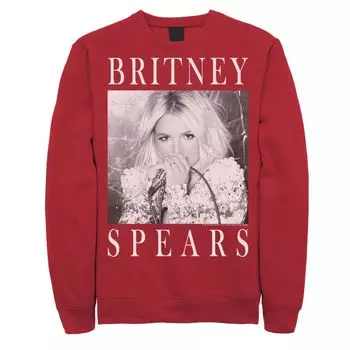 Мужской черно-белый свитшот с портретной вставкой Britney Spears Licensed Character