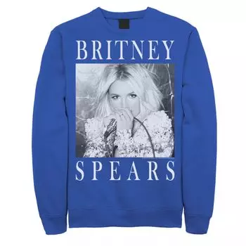 Мужской черно-белый свитшот с портретной вставкой Britney Spears Licensed Character