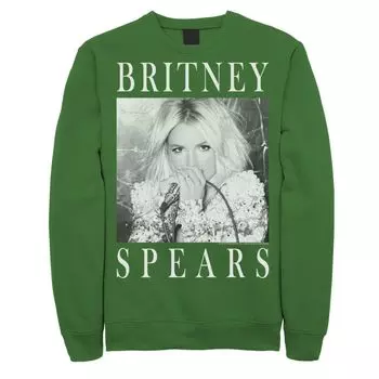 Мужской черно-белый свитшот с портретной вставкой Britney Spears Licensed Character