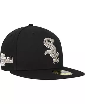 Мужской черный Chicago White Sox Chrome Camo Undervisor 59FIFTY Облегающая шляпа New Era