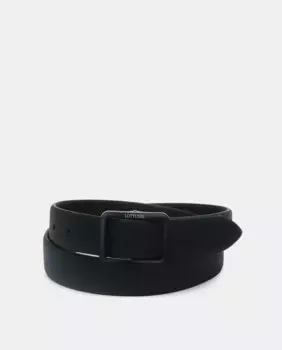 Мужской черный двусторонний кожаный ремень Lottusse