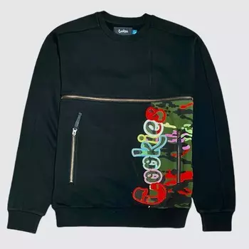 Мужской черный флисовый свитер с круглым вырезом Escobar Cookies, черный