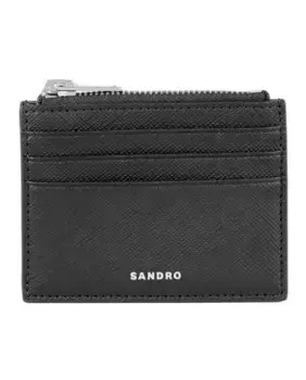 Мужской черный кожаный держатель карт Sandro