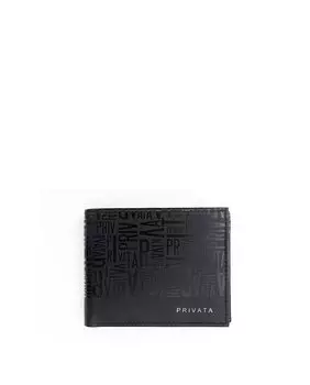 Мужской черный кожаный кошелек Privata, черный