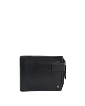 Мужской черный кожаный кошелек Stamp, черный