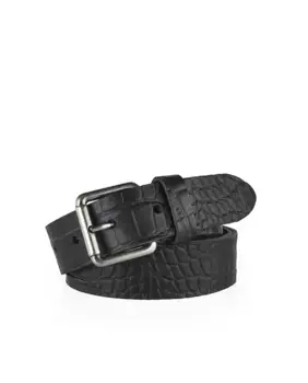 Мужской черный кожаный ремень Jaslen, черный