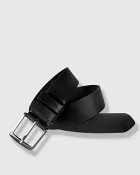 Мужской черный кожаный ремень Leyva