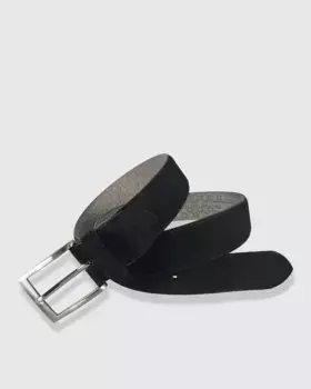 Мужской черный кожаный ремень Leyva