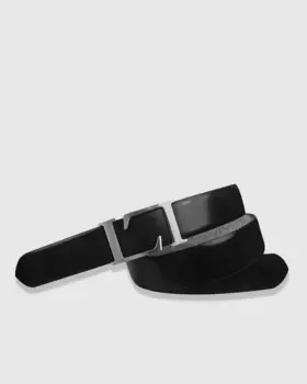 Мужской черный кожаный ремень Leyva, черный