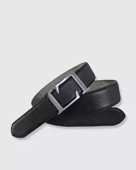 Мужской черный кожаный ремень Leyva, черный