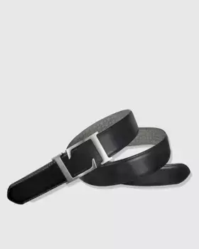 Мужской черный кожаный ремень Leyva, черный