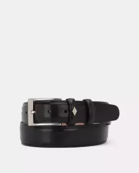 Мужской черный кожаный ремень Lottusse