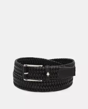 Мужской черный плетеный ремень из искусственного шелка Lottusse