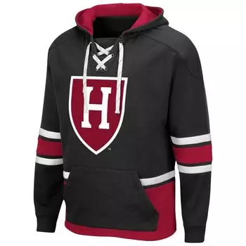 Мужской черный пуловер Harvard Crimson Hockey 3.0 с капюшоном Colosseum