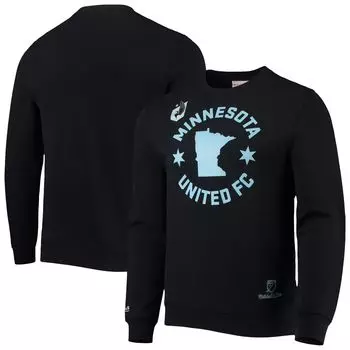 Мужской черный пуловер Mitchell & Ness Minnesota United FC, черно-синий пуловер