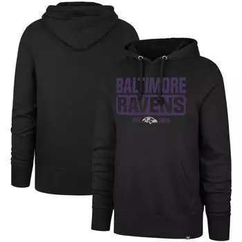 Мужской черный пуловер с капюшоном Baltimore Ravens '47 Box Out Headline