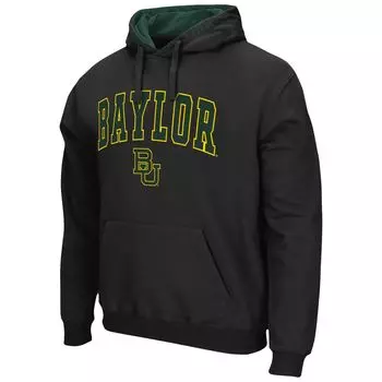 Мужской черный пуловер с капюшоном Baylor Bears Arch & Logo 3.0 Colosseum