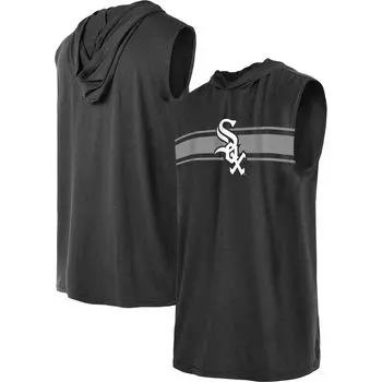Мужской черный пуловер с капюшоном Chicago White Sox без рукавов New Era