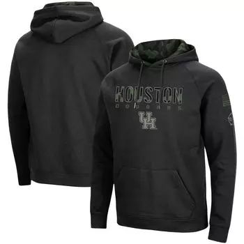 Мужской черный пуловер с капюшоном Houston Cougars OHT Military Appreciation Camo Colosseum