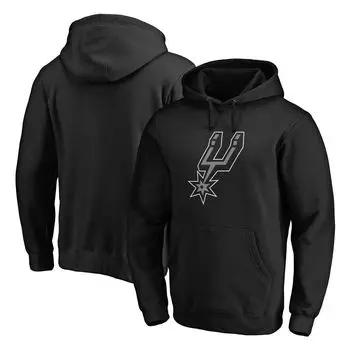 Мужской черный пуловер с капюшоном и логотипом команды San Antonio Spurs Primary Team Fanatics