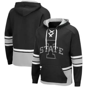 Мужской черный пуловер с капюшоном Iowa State Cyclones на шнуровке 3.0 Colosseum