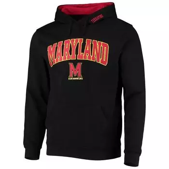 Мужской черный пуловер с капюшоном Maryland Terrapins Arch & Logo 3.0 Colosseum