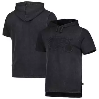 Мужской черный пуловер с капюшоном Mitchell & Ness Philadelphia 76ers в тон с короткими рукавами