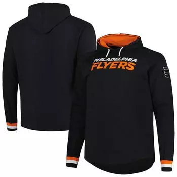 Мужской черный пуловер с капюшоном Mitchell & Ness Philadelphia Flyers Big & Tall Legendary реглан